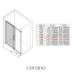 CERANO - Sprchovací kút Lantono - ľavá - 8 mm - Soft-Close - čierna matná, mliečne sklo - 140x70 - posuvný CER-665275