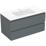 MEXEN/S - Orio kúpeľňová skrinka 90 cm s umývadlom Otis, 2 zásuvky, grafit mat/biela mat 91A10-09047-2-BFF66-W18M01