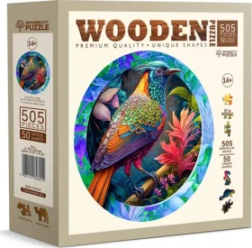 Wooden City Drevené puzzle Pestrofarebný vták 505 dielikov