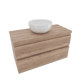 Kúpeľňová skrinka 2 zásuvková s krycou doskou Naturel Savona 98x53x44, 8 cm dub Halifax mat SAVONA2100DHD SAVONA2100DHD