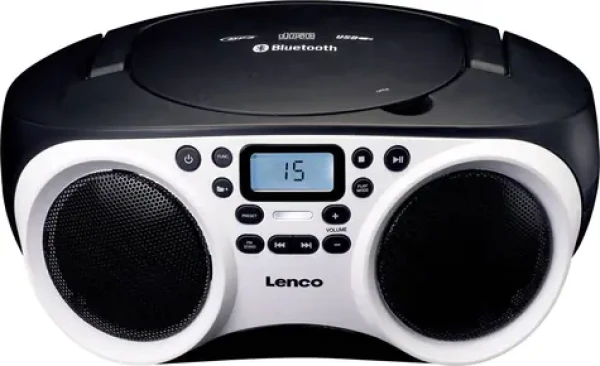 Lenco SCD-501 čierno-biela / FM rádio / CD prehrávač / 2x2W / 3.5mm jack / USB / Bluetooth (SCD-501WHITE/BLA)
