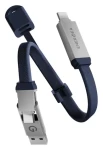 Energea Sheath Key 2v1 modrá / Nabíjací a dátový kábel na kľúčenku / USB-C / 60 W / 15 cm (CBL-SHTHKEY-BLU015)