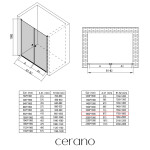 CERANO - Sprchové 2-krídlové dvere Antelo L/P - 6 mm - chróm, transparentné sklo - 180x190 CER-440405