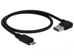 DeLock Kábel Easy-USB 2.0 Typ-A samec USB 2.0 Typ Micro-B samec 0.5 m čierna / pravouhlý (85163-D)