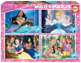 Educa Puzzle Disney princeznej 4v1 (50 80 100 150 dielikov)