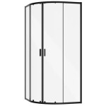 BESCO - Set kút ZARYA BLACK + vanička AXIM STONE EFFECT - FARBA rámu - Čierna, Rozmer A - 90 cm, Rozmer B - 90 cm, Výplň - Číre bezpečnostné sklo - 5 mm BCZBAXS90190