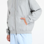 Mikina Nike Solo Swoosh Men's Full-Zip Fleece Hoodie Dk Grey Heather/ Lt Smoke Grey/ White L