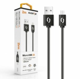 Aligator 2A Dátový a nabíjací kábel micro USB 2m čierna (DAKA007)