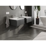 MEXEN/S - Rivel kúpeľňová skrinka 50 cm s umývadlom Otis, 1 šuplík, reliéf, grafit mat/biela mat 91A20-05023-1-BF66-W18M01