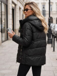 Dámska zimná prešívaná bunda s kapucňou, čierna, FashionStreet TY5950 L