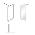 BESCO - Walk-in sprchovací kút AVEO BLACK - FARBA rámu - Čierna, Pevná stena - 50 cm, Rozmer A - 110 cm, Rozmer C - 195 cm, Výplň - Číre bezpečnostné sklo - 8 mm BCAVEO110BL+BCAVEO50BL