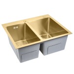 REA - Oceľový drez Toby BRUSH GOLD bez kuchynskej batérie ZLE-06415