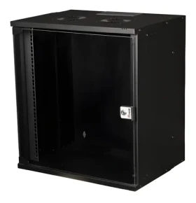 Equip Eco čierna / Nástenná skriňa / 12U / 19" / 540x400 mm / sklenené dvere (EWM-12-5440-B)
