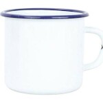 Belis Smaltovaný hrnček 7 cm/ 0,25 l biely/ modrý lem, vyrobené pre BELIS/SFINX - Belis - Belis