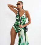 SUMMER PALM - Vystužené jednodielne plavky s kovovými doplnkami Triumph GREEN COMBINATION 40B