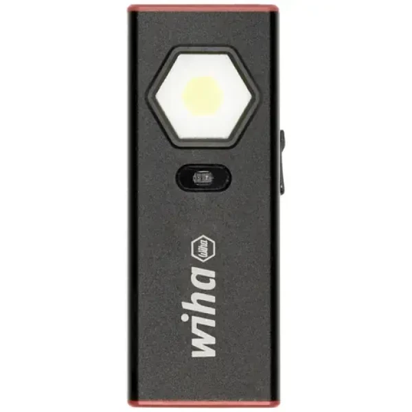 Wiha LED svietidlo čierna/červená / Svietidlo / 1200 lm / COB LED / USB-C nabíjanie / IK07/IPX3 (45699)