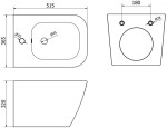 MEXEN - Madox závesný bidet, čierna mat 35155170