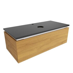 Kúpeľňová skrinka so žulovou krycou doskou SAT Feel 100x30x46 cm medový dub mat SATFEEL100DMZ SATFEEL100DMZ