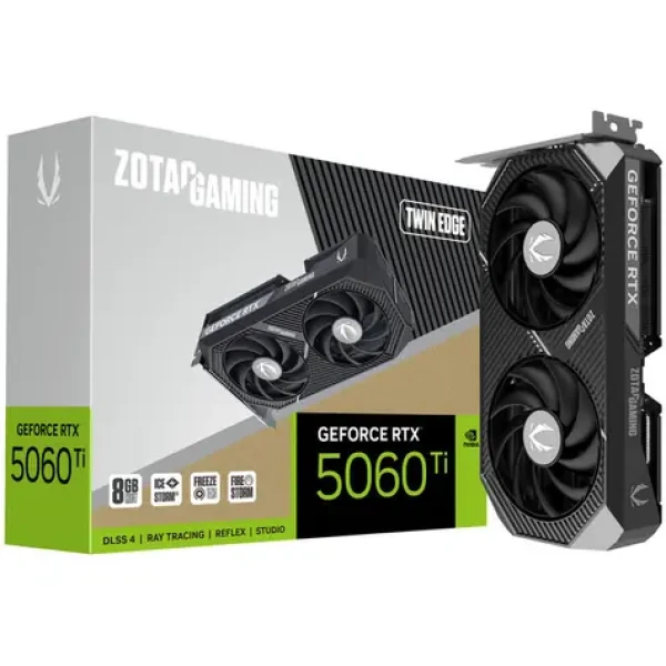 Zotac GAMING GeForce RTX 5060 Ti Twin Edge 8GB / 2407-2572GHz / 8192 MB GDDR7 / 128bit / 1x HDMI + 3x DP / 600W (8) (ZT-B50610E-10M)
