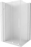 MEXEN/S - Velár sprchovací kút, posuvné dvere 140 x 100, dekor, biela 871-140-100-31-20