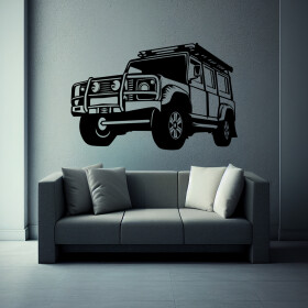 Veselá Stena Samolepka Auto Land Rover Defender Farba: čierna, Veľkosť: 100 x 64 cm