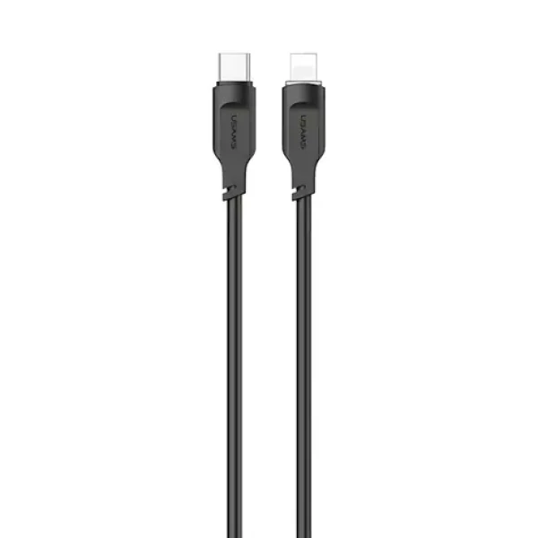 USAMS SJ566 Lithe čierna / Dátový kábel Lightning - USB-C / 1,2m / 20W PD Fast Charge (SJ566USB01)