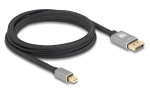 DeLock šedá / Kábel / Mini DisplayPort - DisplayPort / 8K, 60 Hz / 2 m (81092)