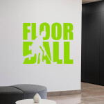 Veselá Stena Samolepka Nápis Floorball Farba: bílá, Veľkosť: 60 x 49 cm