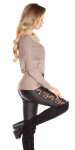 Trendy KouCla bat sweater with lacing Einheitsgroesse