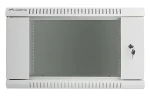 Lanberg WF01-6406-10S sivý / Nástenný rozvádzač 19" / 6U / 600×450 mm / presklené dvere / flat pack (WF01-6406-10S)