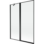 MEXEN - MIST vaňová zástena 130x150 cm 6mm f+s, čierna, okraj, ľavá 8A9-130-011-70-70-L