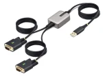StarTech USB adaptér na 2x RS232 DB9 čierna / Adaptér / 2x DB9 / 4 m / FTDI FT2232H (2P6FFC-USB-SERIAL)