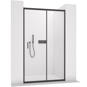 CERANO - Sprchové posuvné dvere Orlano L/P - 5 mm - čierna matná, transparentné sklo - 80x195 CER-8050BD75053