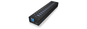 IcyBox IB-AC6113 USB Hub čierna / 13x USB 3.0 / s USB nabíjaním (IB-AC6113)