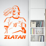 Veselá Stena Samolepka Futbalista Zlatan Ibrahimovič Farba: šedá, Veľkosť: 40 x 27 cm