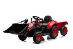 Mamido Detský elektrický traktor s radlicou a prívesom červený