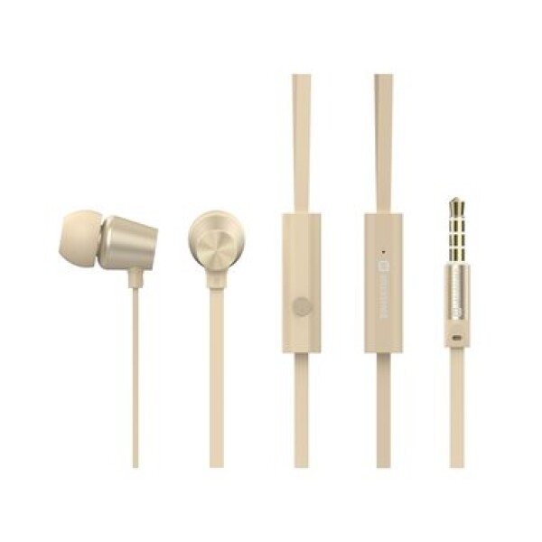 SWISSTEN Earbuds Dynamic YS-500 zlatá / Slúchadlá s mikrofónom / 3.5mm Jack / 1.2m (51107003)