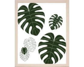 Zarámovaný obraz Tropické listy, 24x30 cm%