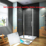 H K - Štvorcový sprchovací kút MELODY B5 80x80 cm s jednokrídlovými dverami s pevnou stenou vrátane sprchovej vaničky z liateho mramoru SE-MELODYB58080/THOR-80SQ
