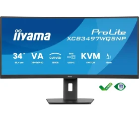 34" IIYAMA Prolite XCB3497WQSNP-B1 čierna / VA / 3440x1440 / 21:9 / 0.4ms / 3000:1 / 350cd / HDMI + DP + USB-C / repro (XCB3497WQSNP-B1)