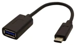 Neutralle OTG kábel USB-C - USB-A čierna / Redukcia USB / USB-C samec - USB-A samica / 0,15 m / USB 3.1