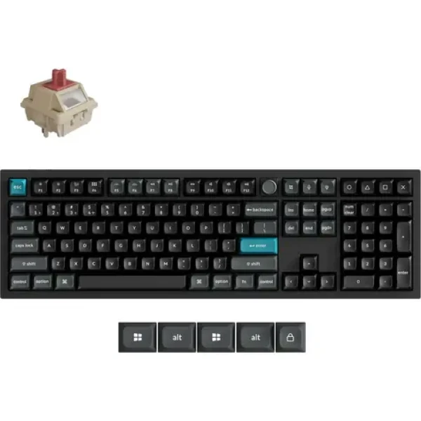 Keychron Q6 Ultra 8K čierna / Klávesnica / Full-size / Mechanická / Silk POM Red switch / Hot-swap / 2,4 GHz / BT 5.3 (Q6U-M1-DE)