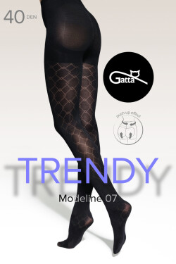 MODELINE - 07 Vzorované pančuchy-5 nero 5-XL