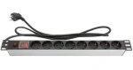Good Connections 19" PDU čierna / strieborná / PDU / 1U / 8x zásuvka / 16 A / 1,8 m (GC-N0087)