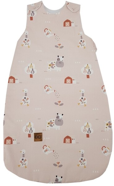 EKO Vak na spanie bavlnený MEDIUM My farm Powder Pink 50x75 cm 2,5 TOG