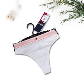 Dámske tangá UW0UW04199-YBR bielo-ružové - Tommy Hilfiger S