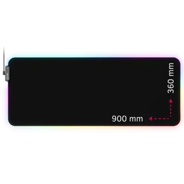 LORGAR Steller 913 (XL) čierna / herná podložka pod myš / RGB / 900 x 360 x 3 mm (LRG-GMP919)