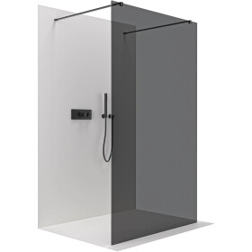 CERANO - Sprchová zástena Walk-in Onyx Duo Ľ/P - 8 mm - hranatá vzpera - čierna matná, grafitové sklo - 120x200 CER-8050BD2011