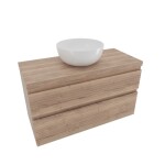 Kúpeľňová skrinka 2 zásuvková s krycou doskou Naturel Savona 98x53x44, 8 cm dub Halifax mat SAVONA2100DHD SAVONA2100DHD