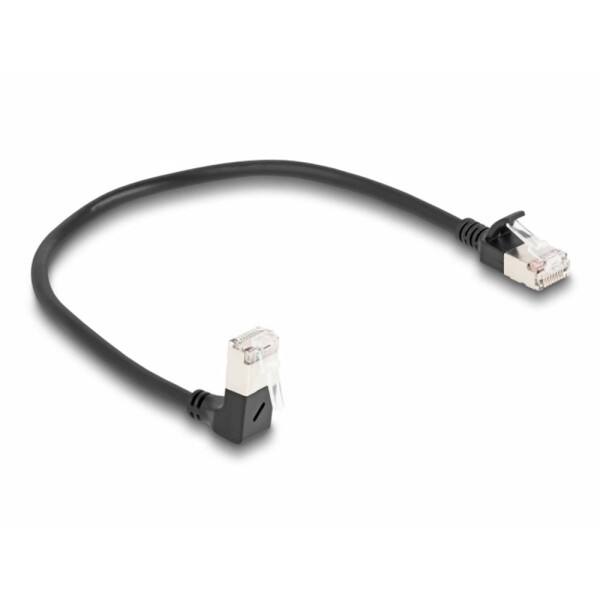 Delock 80303 RJ45 sieťové káble, prepojovacie káble CAT 6A S/FTP 0.25 m čierna 1 ks; 80303
